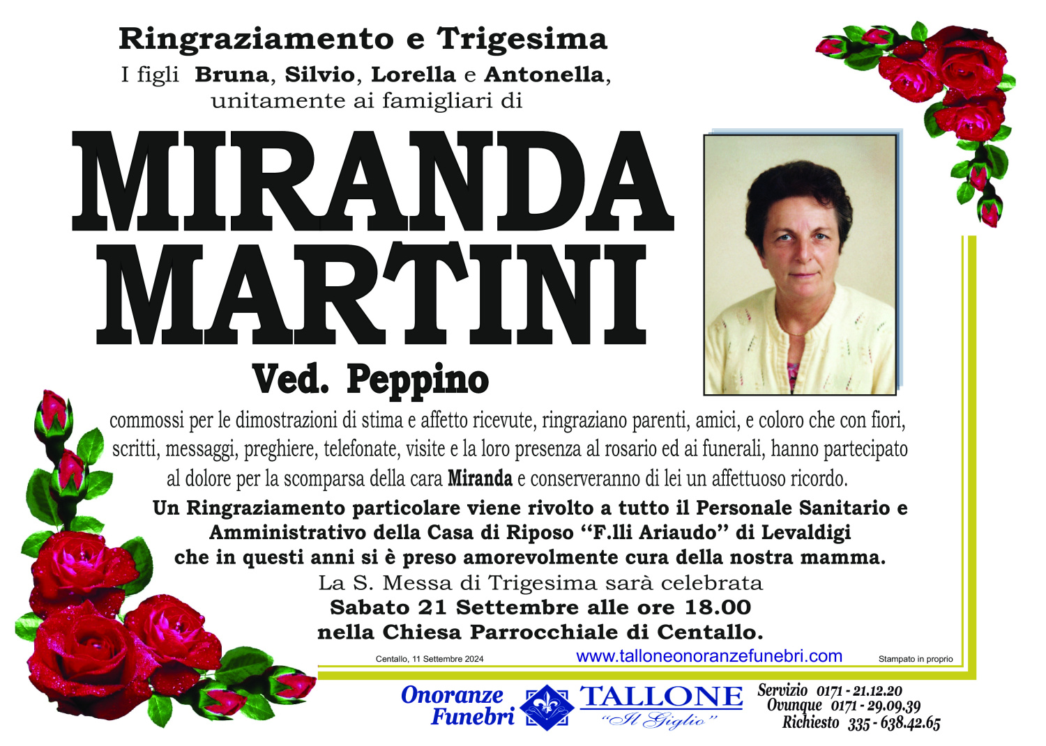 Miranda Martini<small class='fs-20'><br/>Ved. Peppino</small>